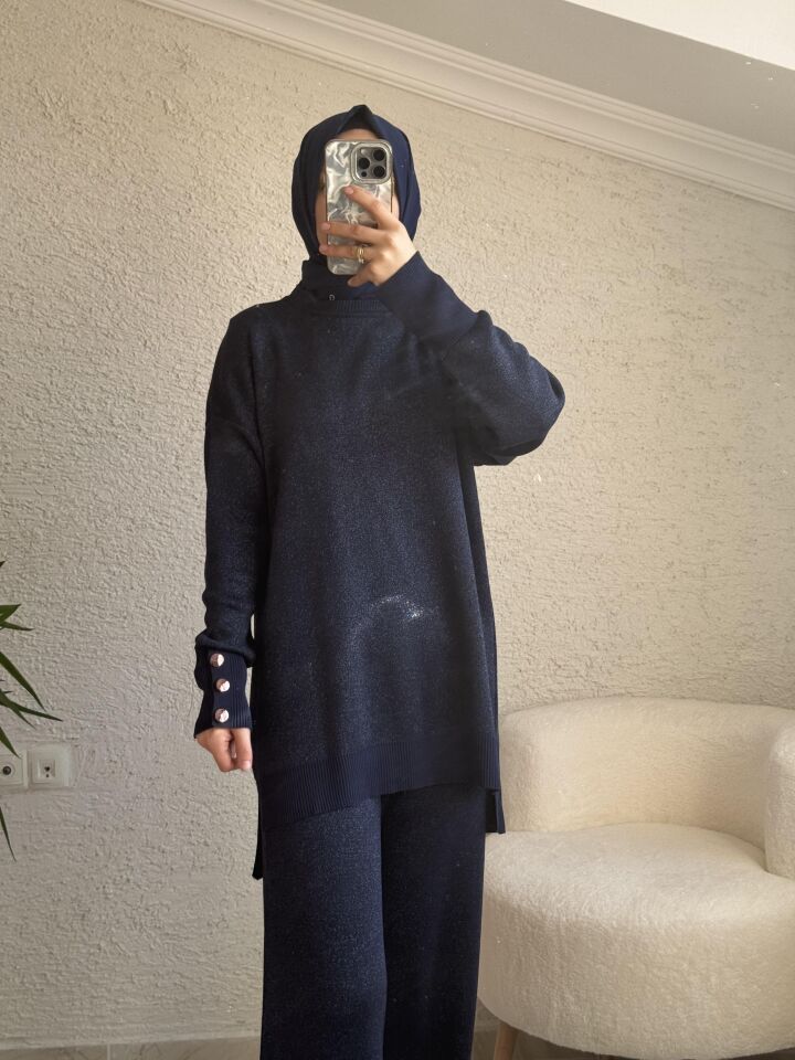 TRİKO SİMLİ TAKIM LACİVERT