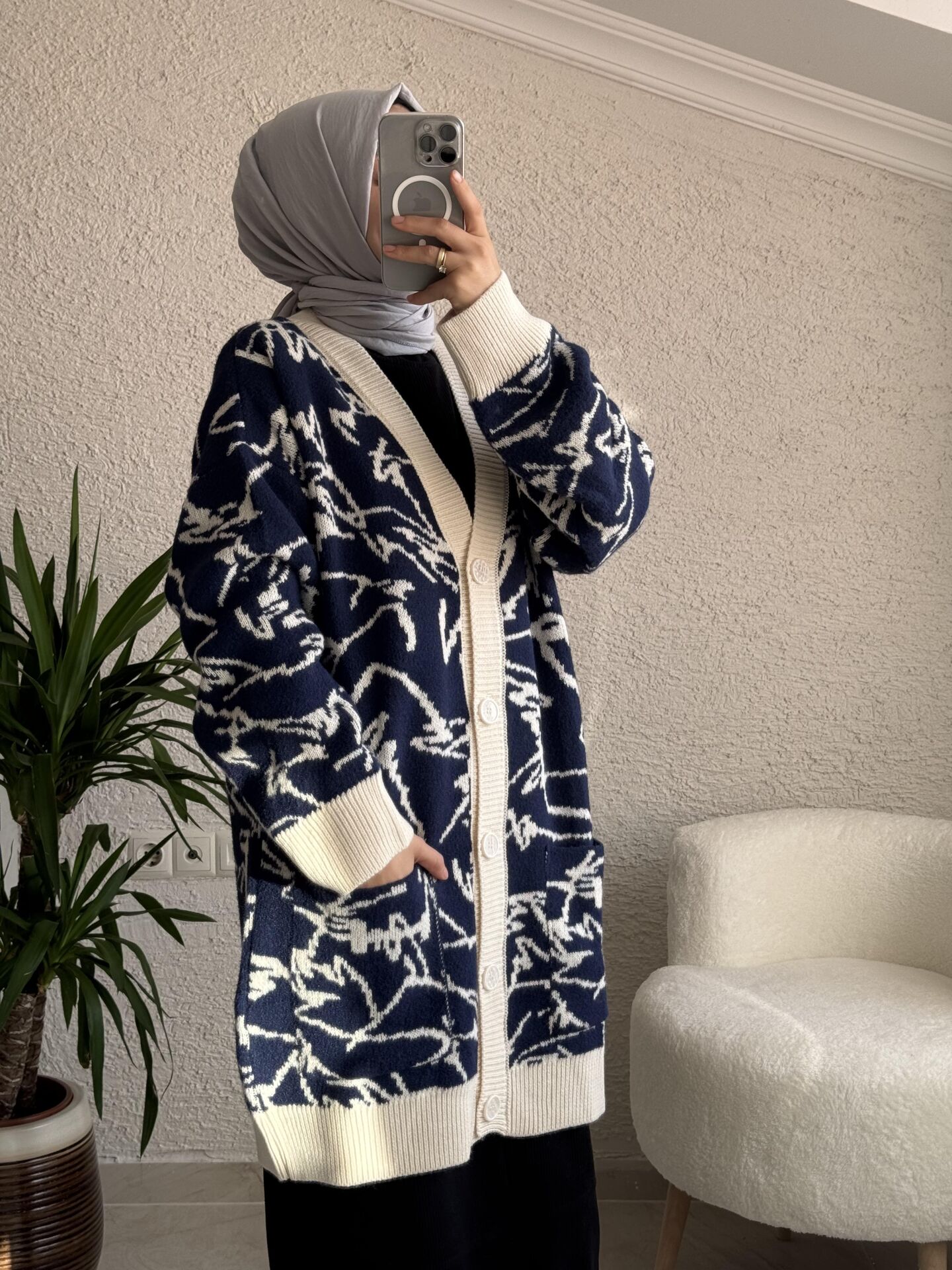 LACİVERT KALIN TRİKO HIRKA