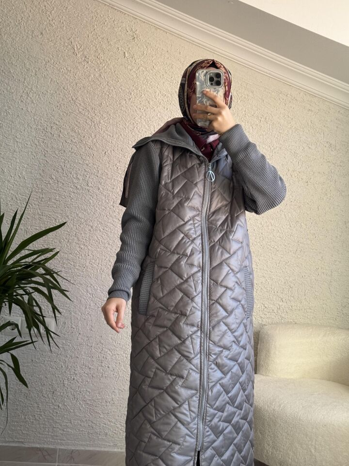 TRİKO DETAYLI MONT GRİ RENK
