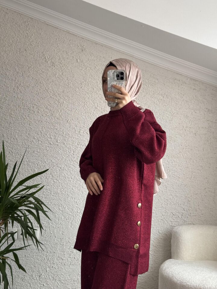 FENOMEN SİMLİ TAKIM BORDO