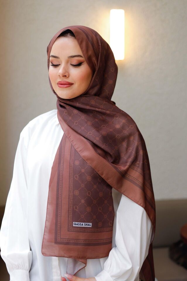 Monogram Şal acı kahve