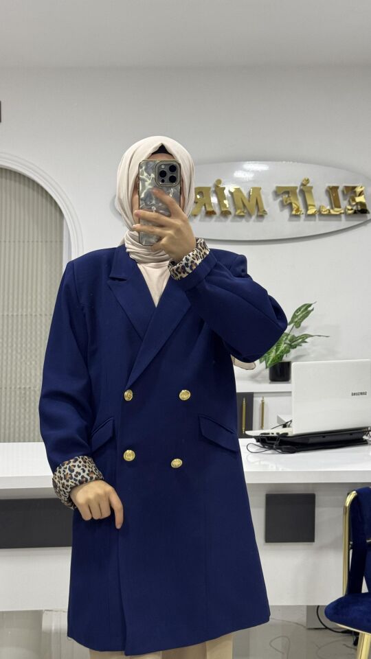 LEOPAR ASTARLI CEKET LACİVERT