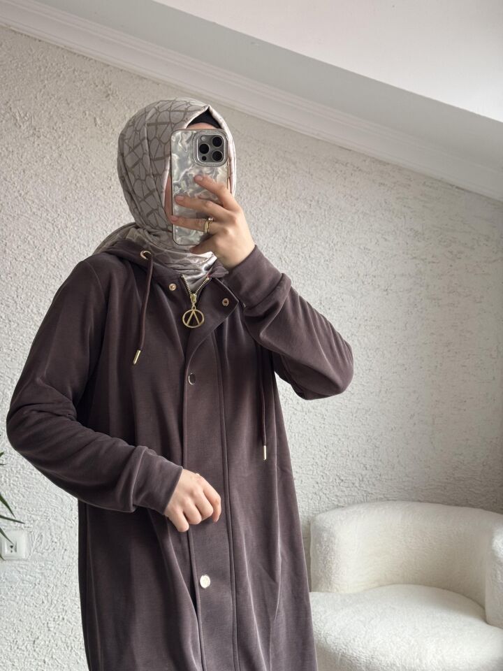 Cıtcıt detaylı pike takım Kahverengi