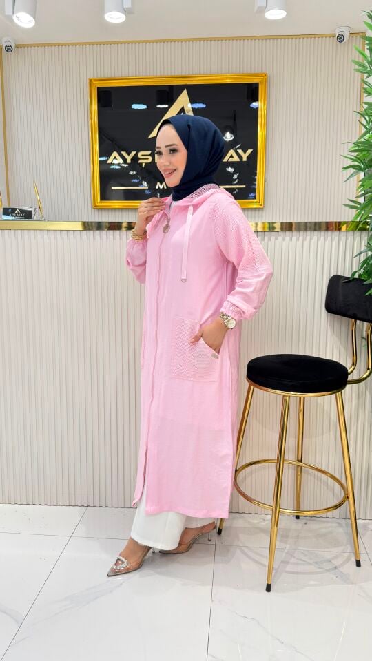 AYŞE AKAY FİLE DETAYLI KAP PEMBE
