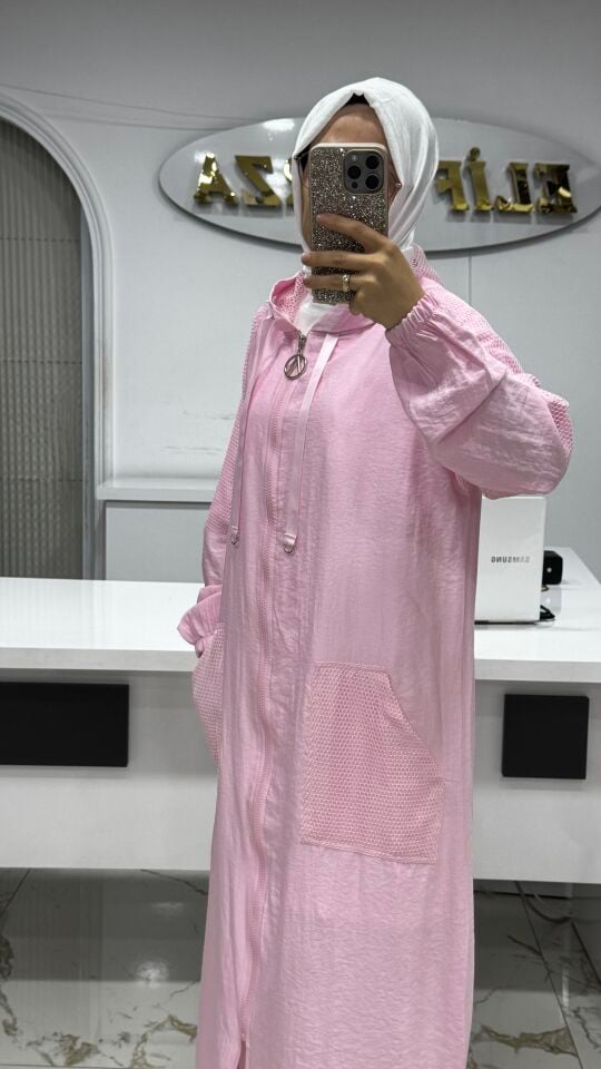 AYŞE AKAY FİLE DETAYLI KAP PEMBE