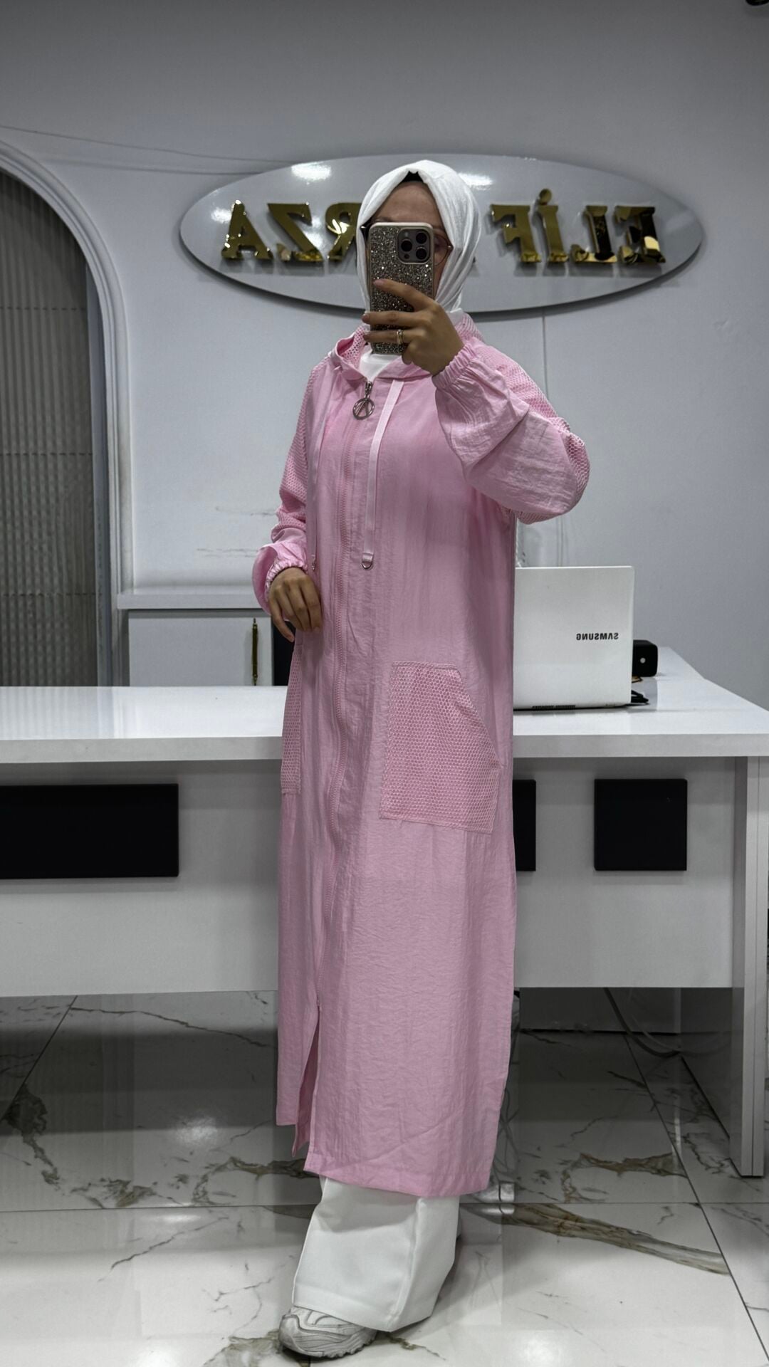 AYŞE AKAY FİLE DETAYLI KAP PEMBE
