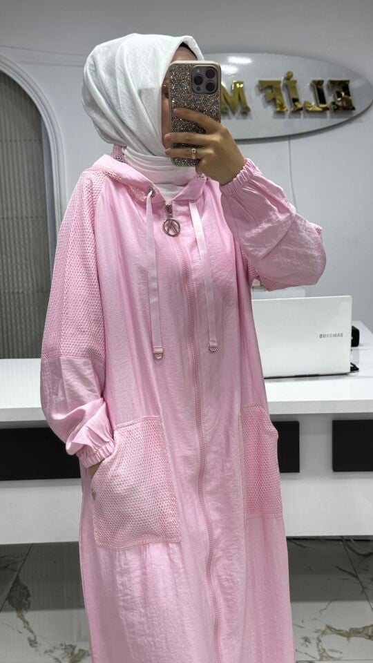 AYŞE AKAY FİLE DETAYLI KAP PEMBE