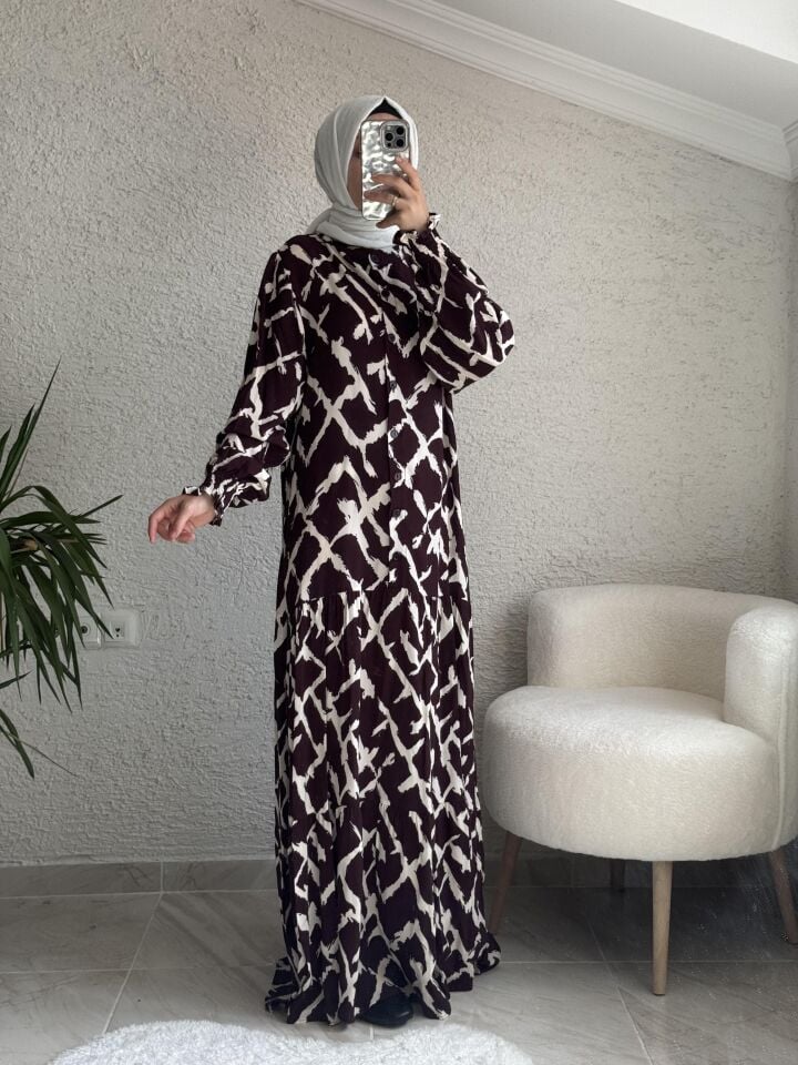 VİSKON ELBİSE MOR