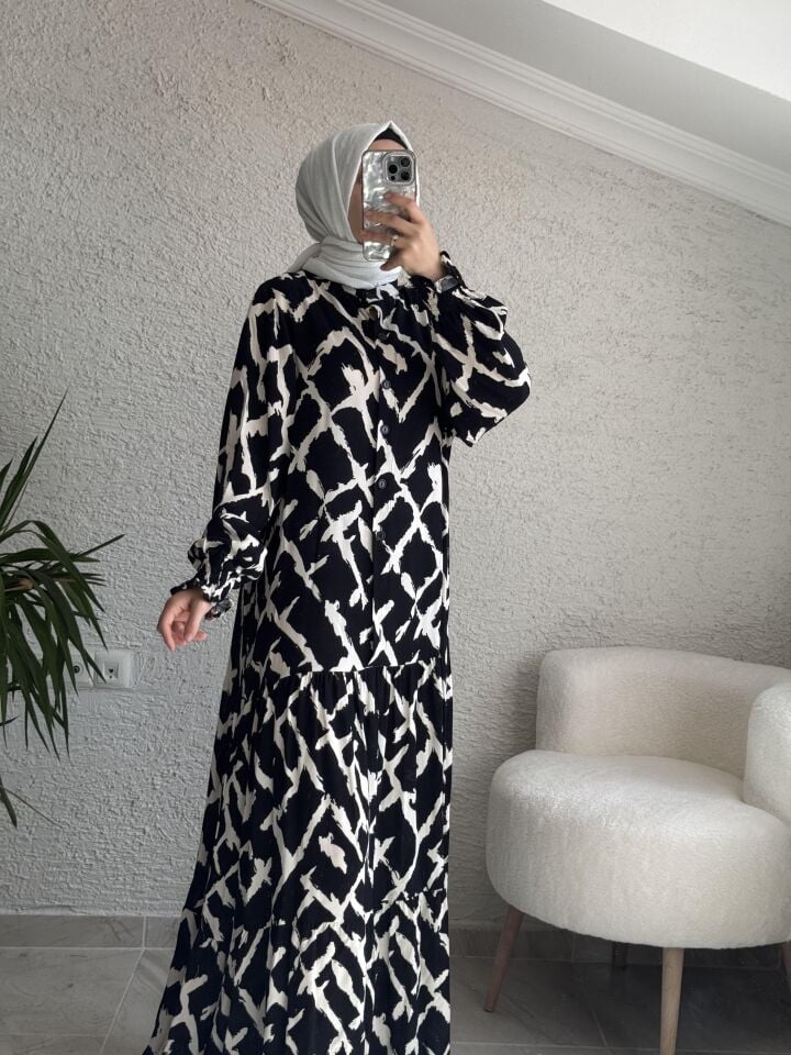 VİSKON ELBİSE SİYAH