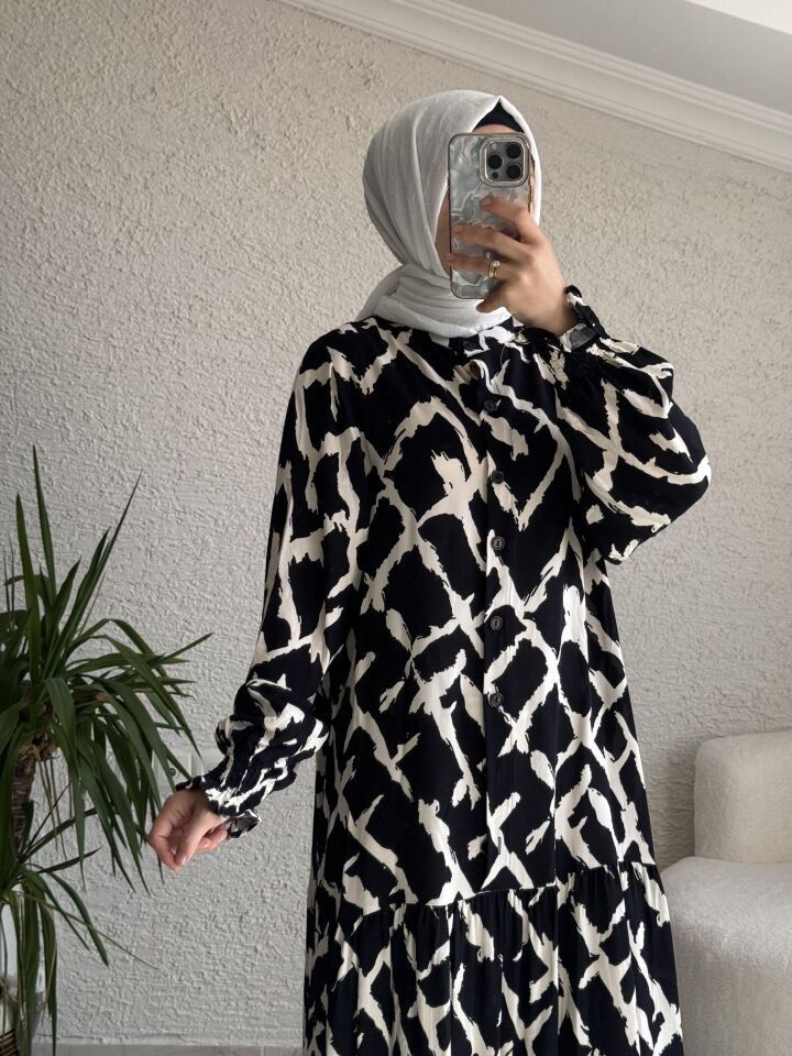 VİSKON ELBİSE SİYAH