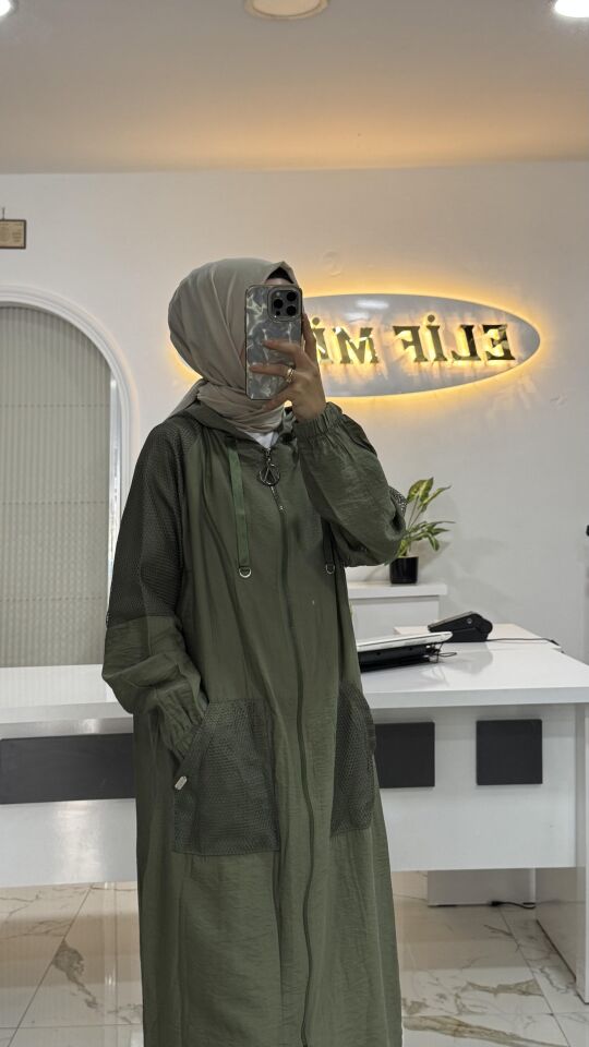 FİLE DETAYLI KAP HAKİ YEŞİL RENK