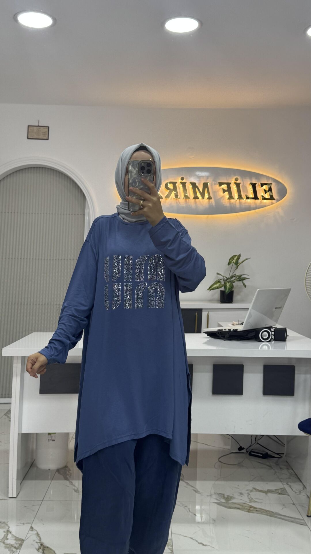 MİM TUNİK İNDİGO MAVİ
