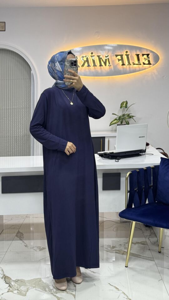 AYŞE AKAY PENYE ELBİSE LACİVERT