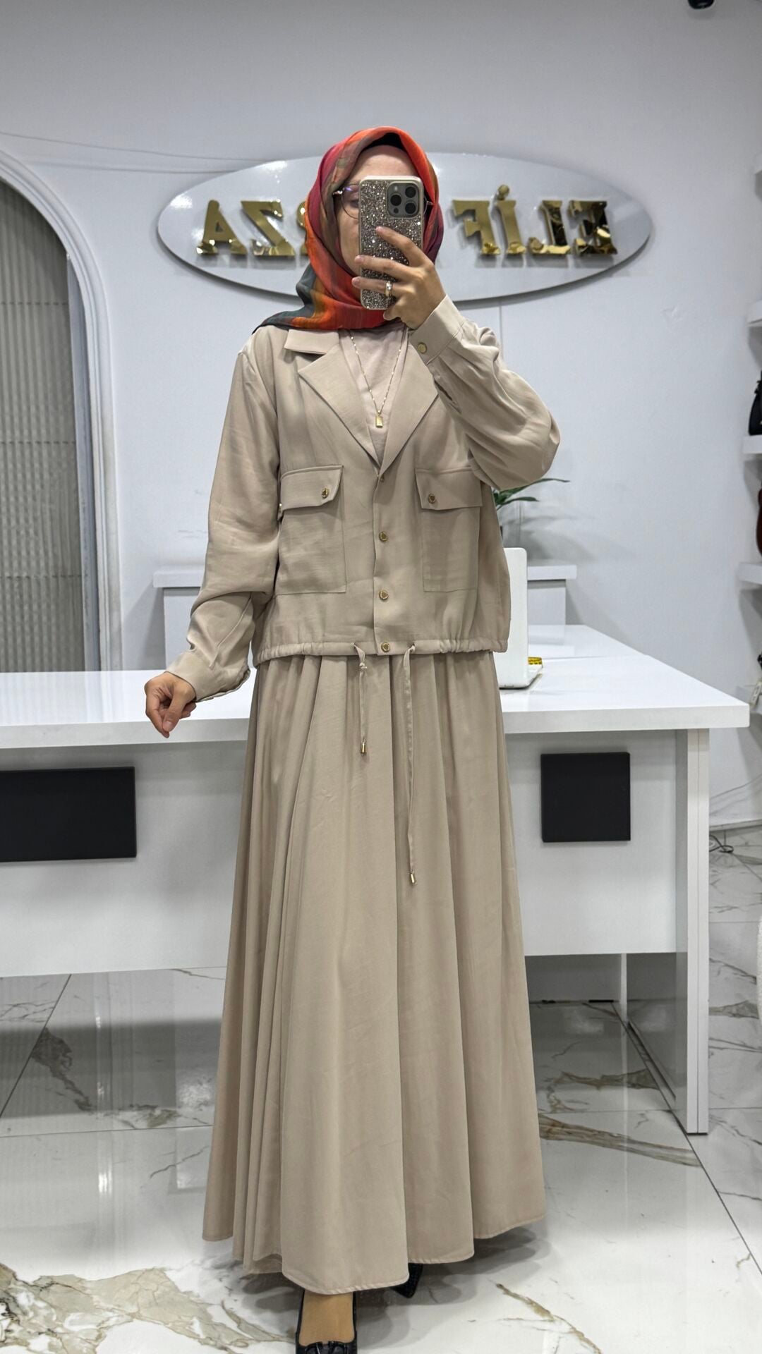 NOSHE CEKETLİ ETEKLİ  TAKIM KREM