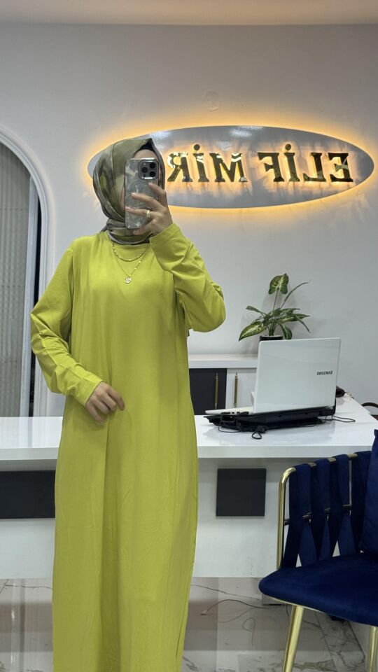 AYŞE AKAY PENYE ELBİSE YAĞ YEŞİLİ