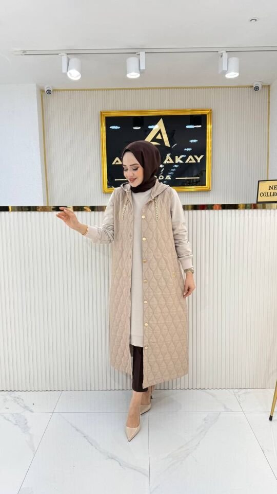 AYŞE AKAY ASTARSIZ KAPİTONE YELEK VİZON