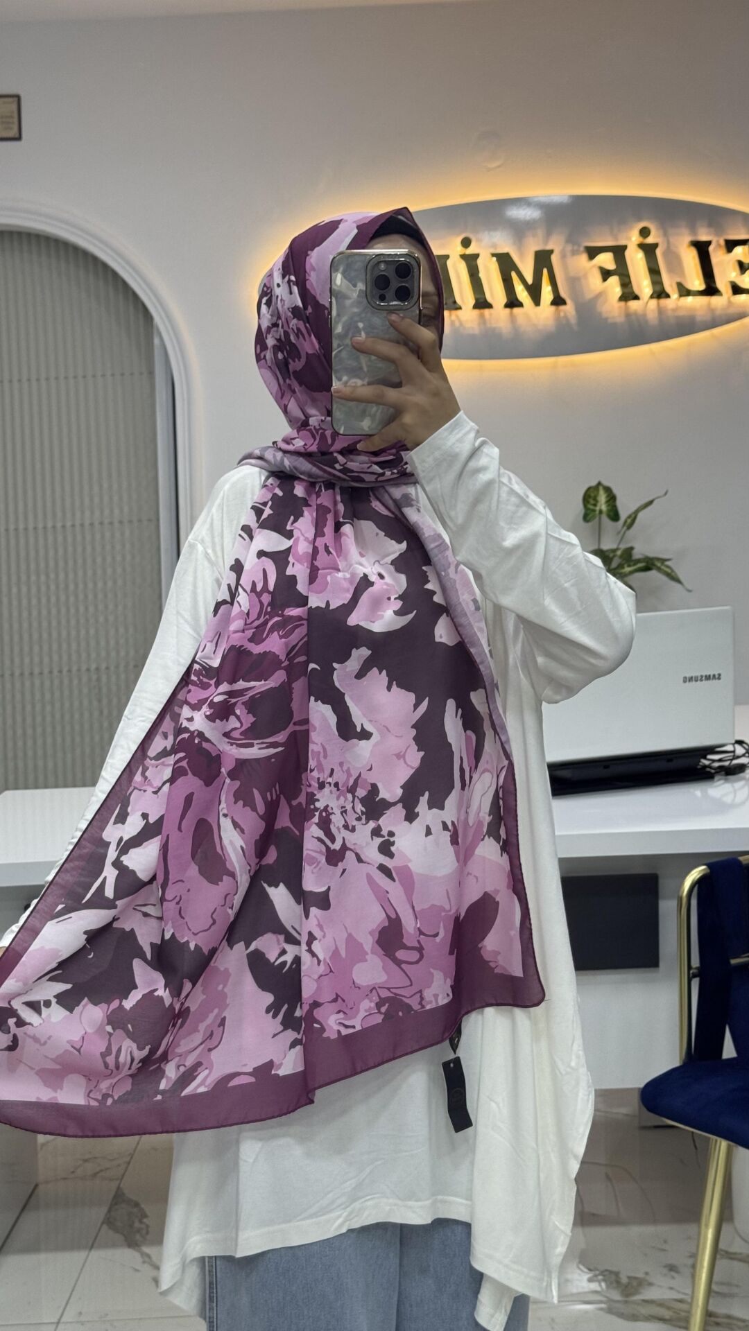 BATIK DESEN SOFT ŞAL MÜRDÜM