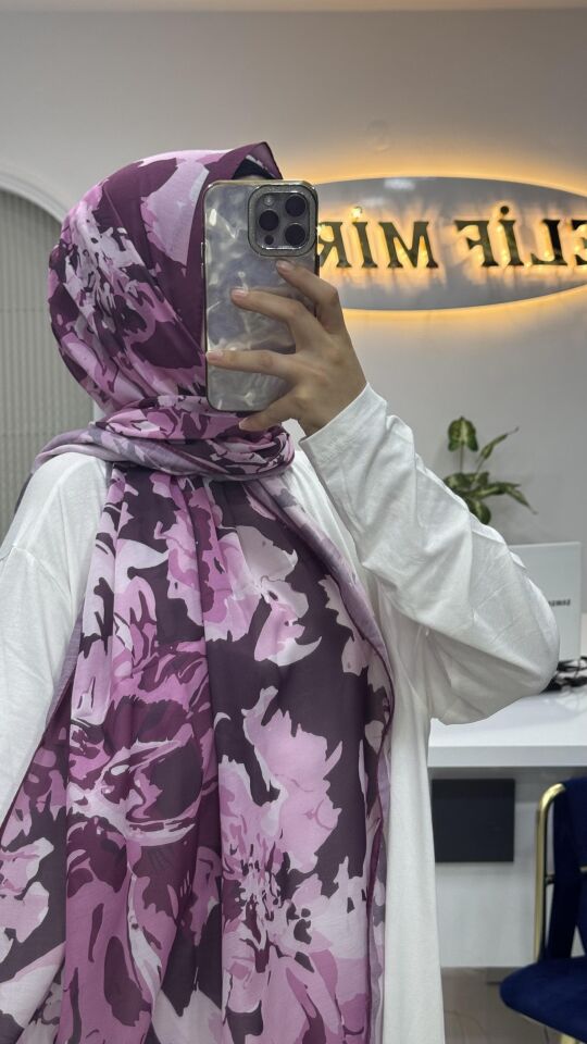 BATIK DESEN SOFT ŞAL MÜRDÜM