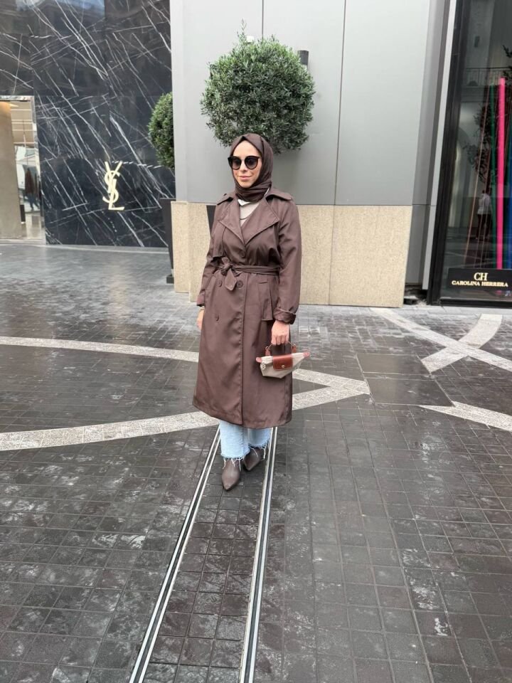 NOSHE TRENÇKOT KAHVERENGİ