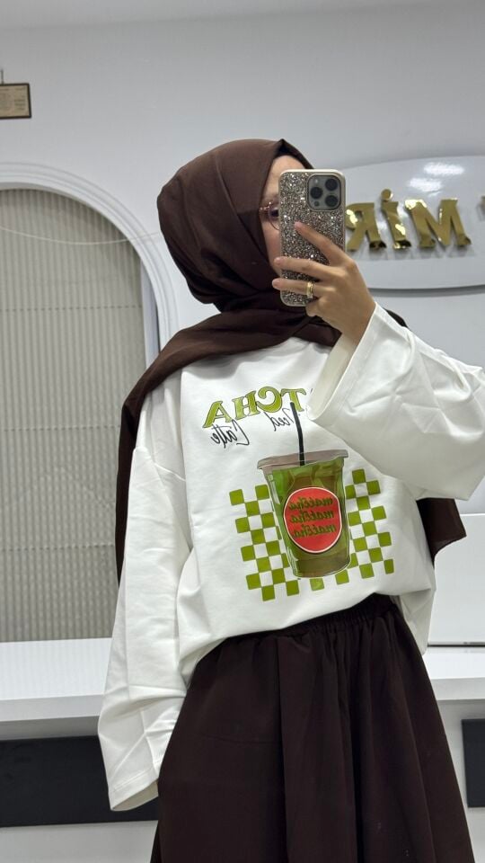 MATCHA BASKILI TUNİK