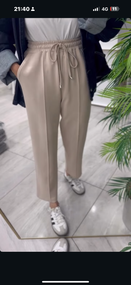 OYSHO PANTOLON KREM