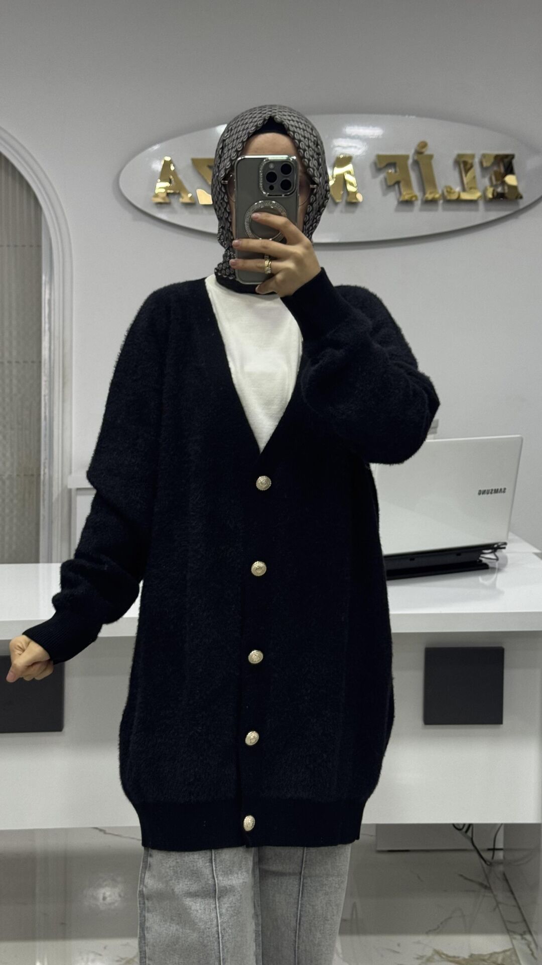 ANGORA hırka siyah