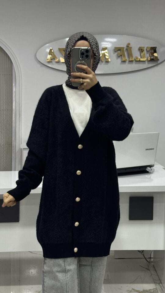 ANGORA hırka siyah