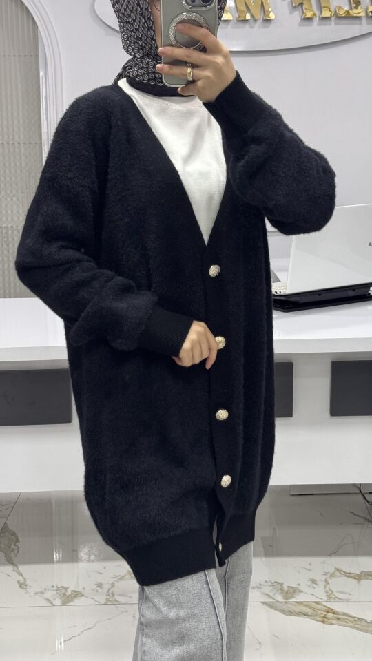 ANGORA hırka siyah