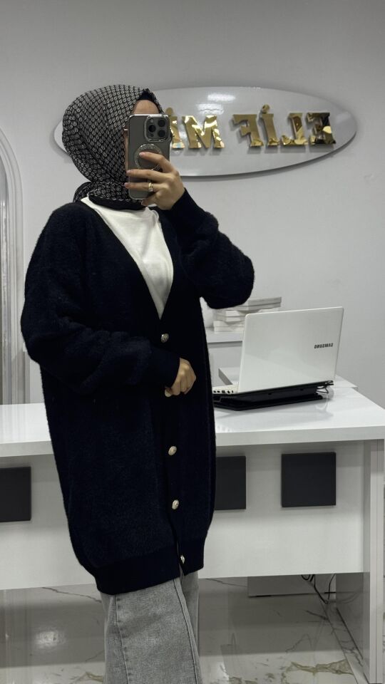 ANGORA hırka siyah