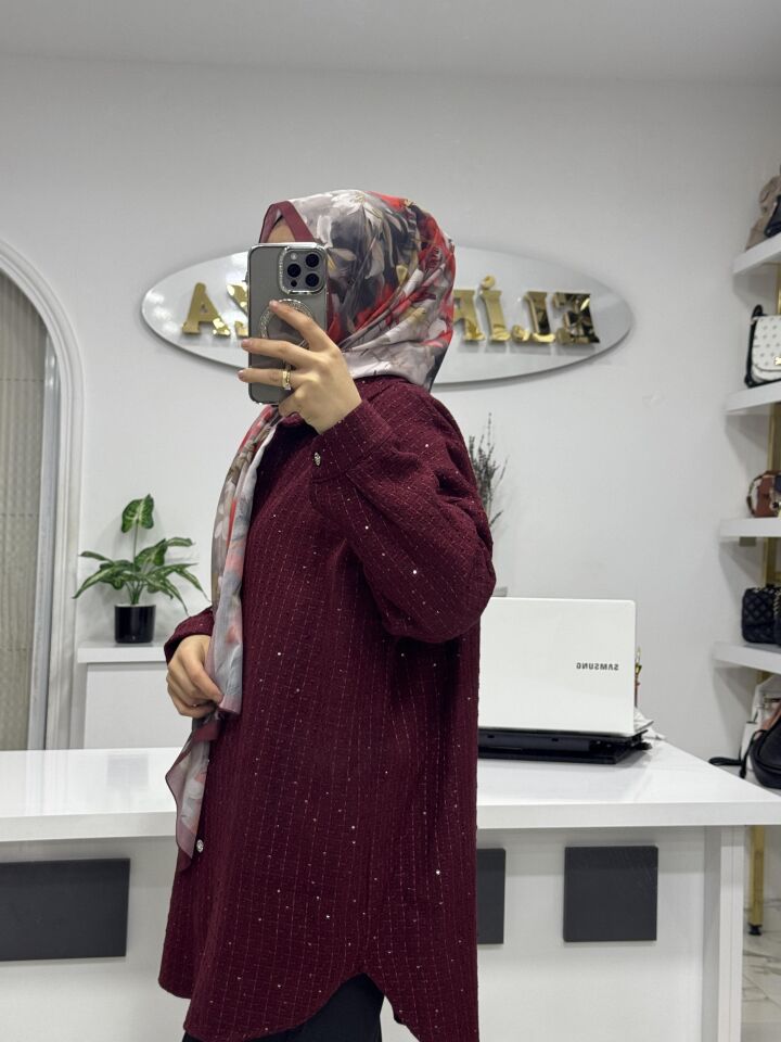 PIRLANTA SHİNEL GÖMLEK BORDO