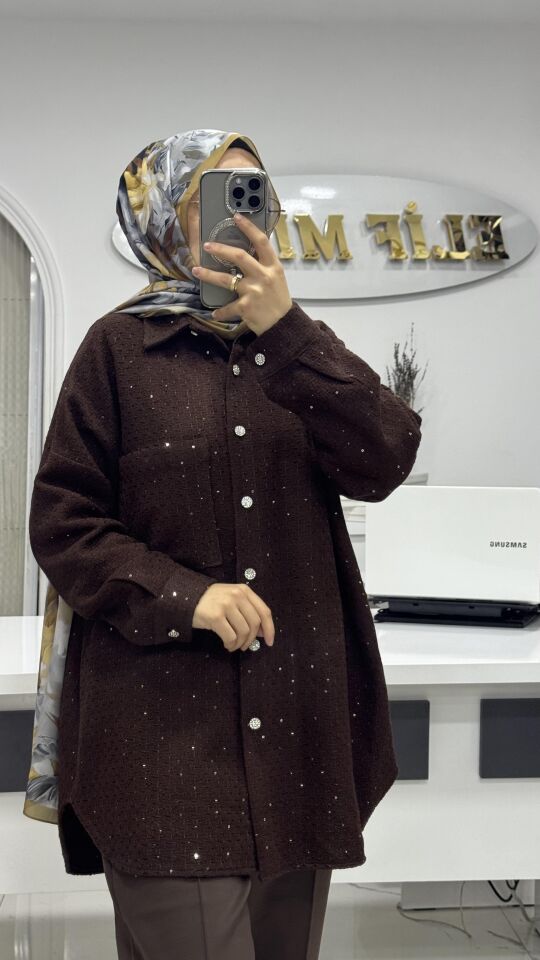 PIRLANTA SHİNEL GÖMLEK Kahve