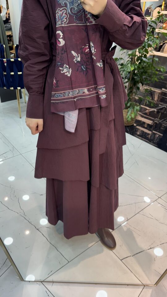 LAVİN KATLI ELBİSE MÜRDÜM