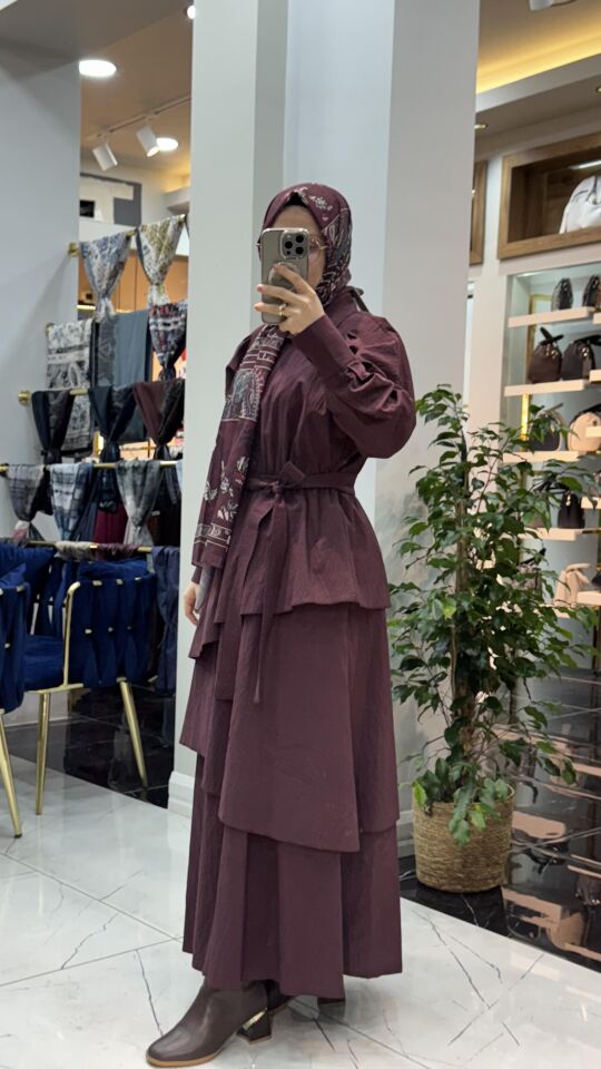 LAVİN KATLI ELBİSE MÜRDÜM