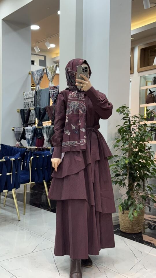 LAVİN KATLI ELBİSE MÜRDÜM
