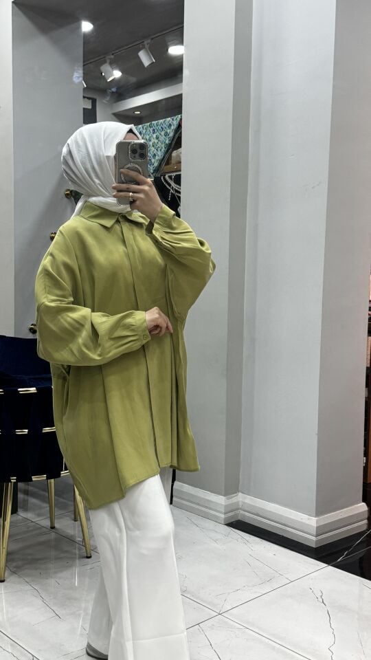PUANE TENSEL GÖMLEK YAĞ YEŞİLİ