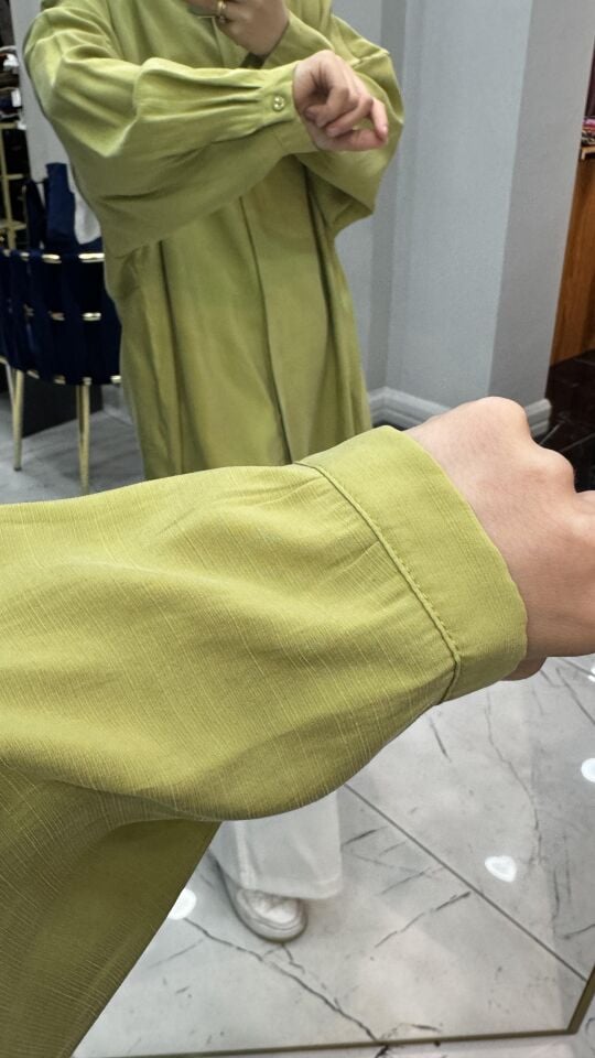 PUANE TENSEL GÖMLEK YAĞ YEŞİLİ