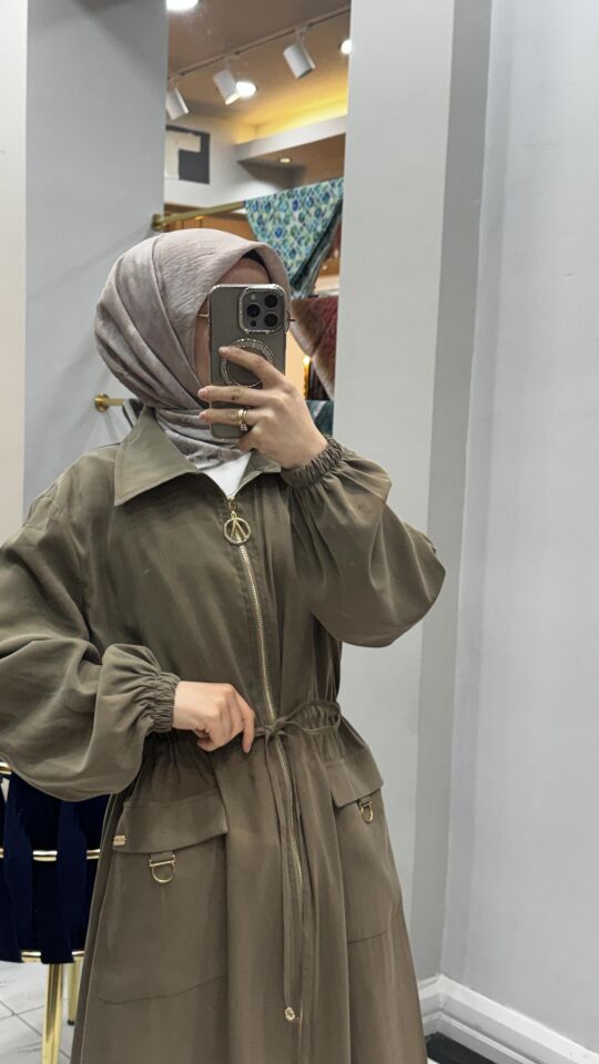 AYŞE AKAY BELDEN BÜZGÜLÜ KAP HAKİ