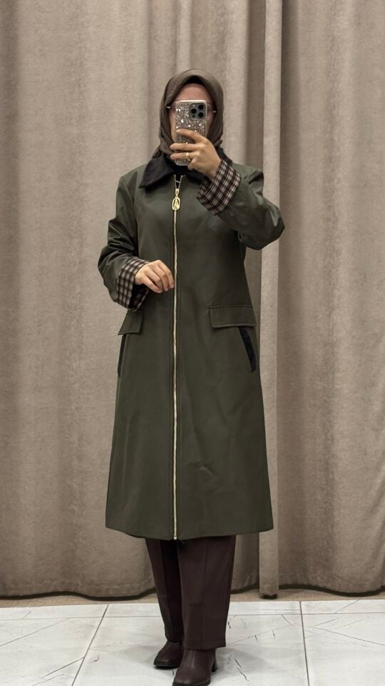 ARMINE TREND 26KT511 YAĞMURLUK TRENÇ HAKİ