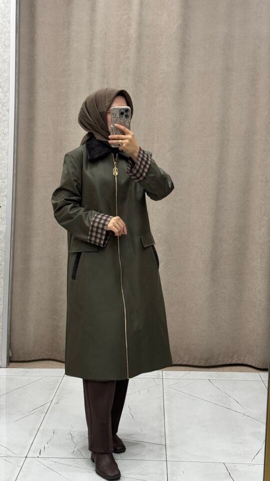 ARMINE TREND 26KT511 YAĞMURLUK TRENÇ HAKİ
