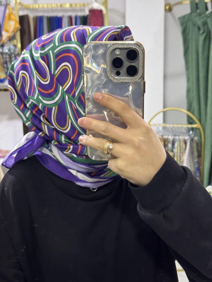 SOFT KUMAŞ TAM PAMUKLU EŞARP MOR